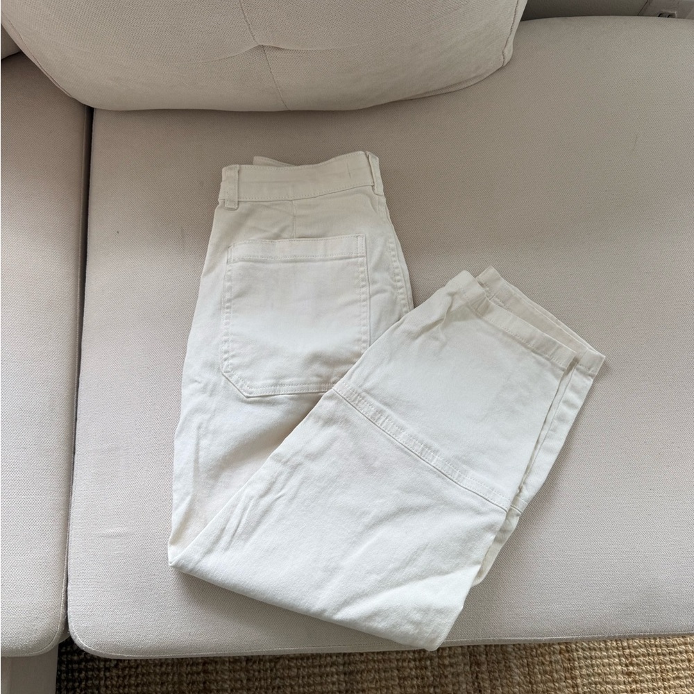 Everlane Barrel White Pants